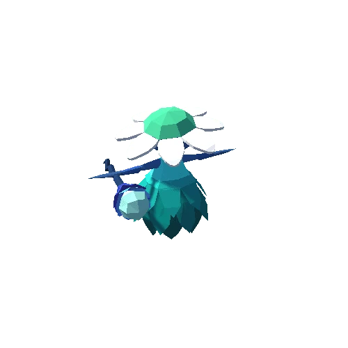 Polygonal Flower Fairy Blue